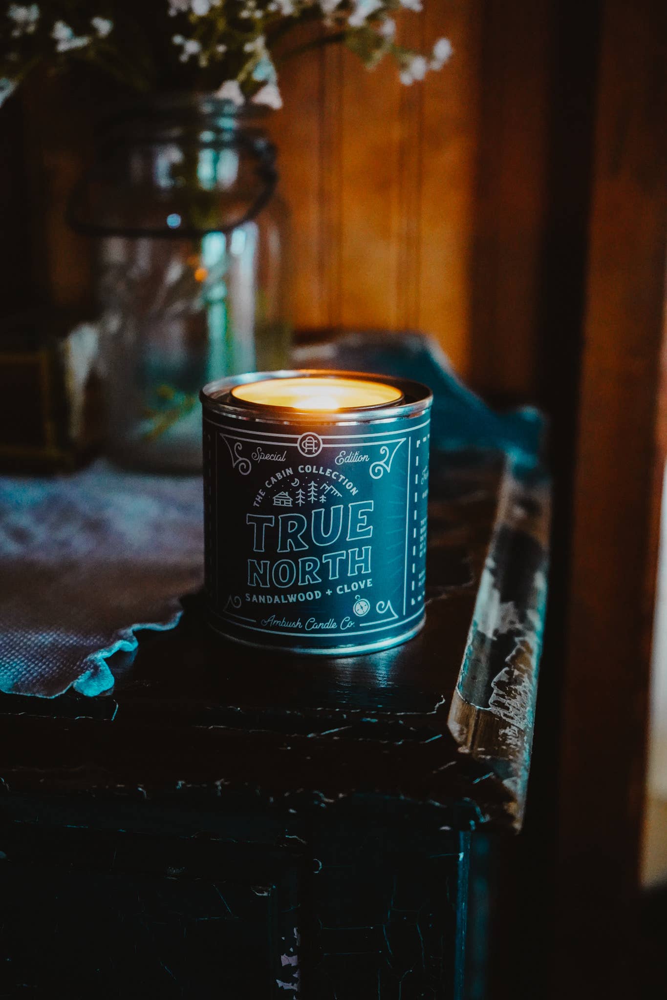 True North | Sandalwood + Clove 8oz Soy Candle - Sweet Pea Designs - Gift Shop