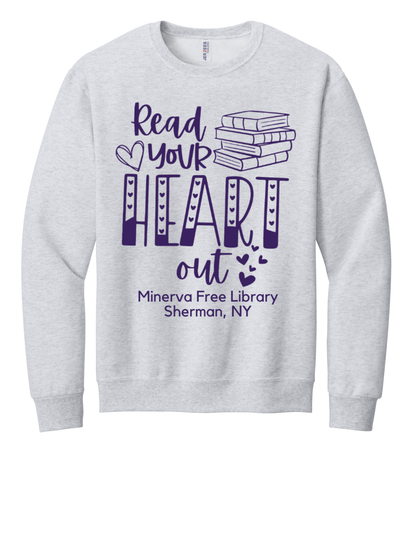 Minerva Free Library Fundraiser Cotton Crew Sweatshirt - Gray