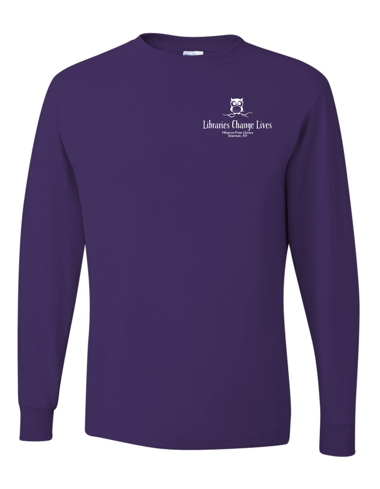 Minerva Free Library Fundraiser Cotton Long Sleeve Shirt - Purple