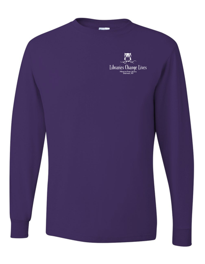 Minerva Free Library Fundraiser Cotton Long Sleeve Shirt - Purple