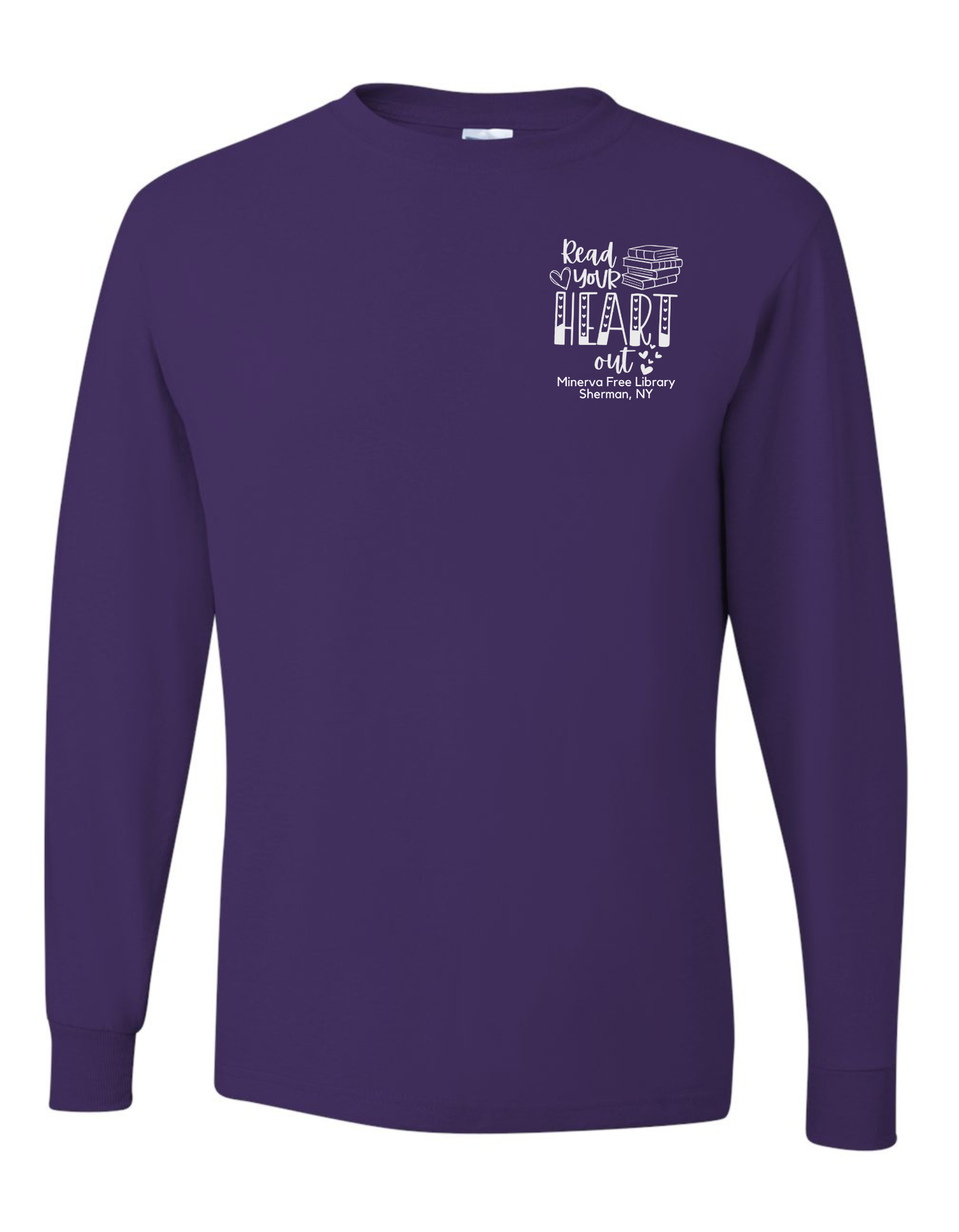 Minerva Free Library Fundraiser Cotton Long Sleeve Shirt - Purple