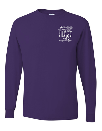 Minerva Free Library Fundraiser Cotton Long Sleeve Shirt - Purple