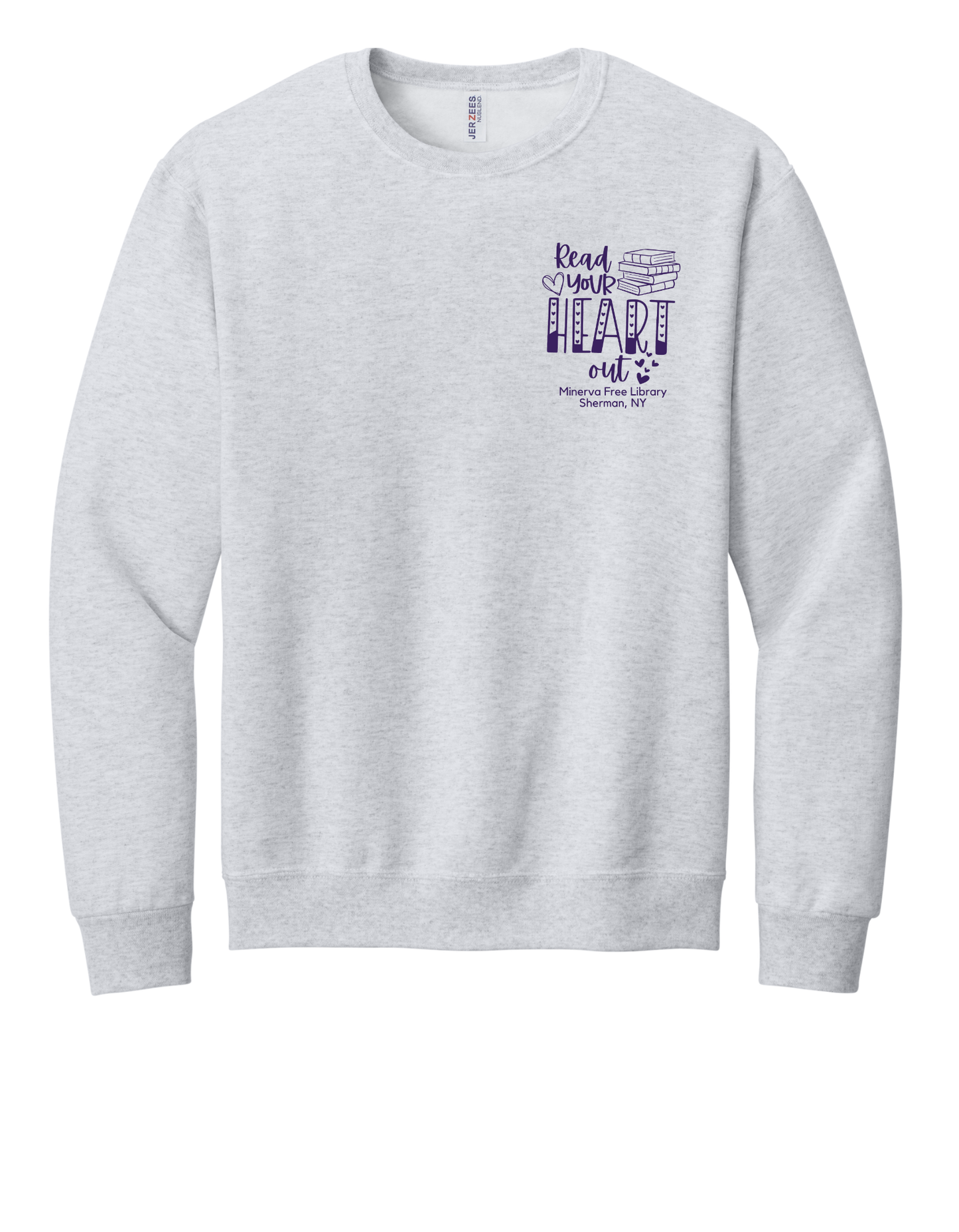 Minerva Free Library Fundraiser Cotton Crew Sweatshirt - Gray