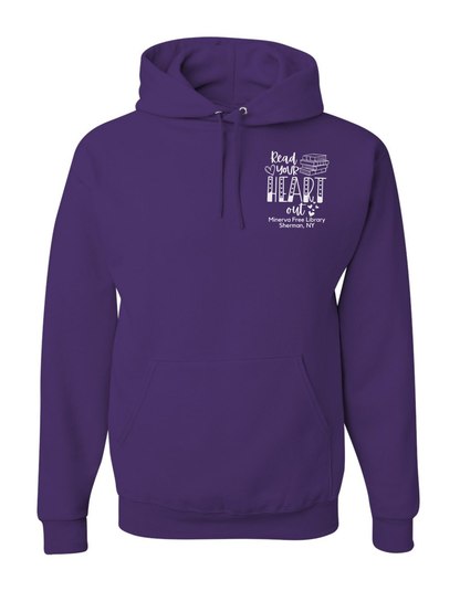 Minerva Free Library Fundraiser Cotton Hooded Sweatshirt - Purple