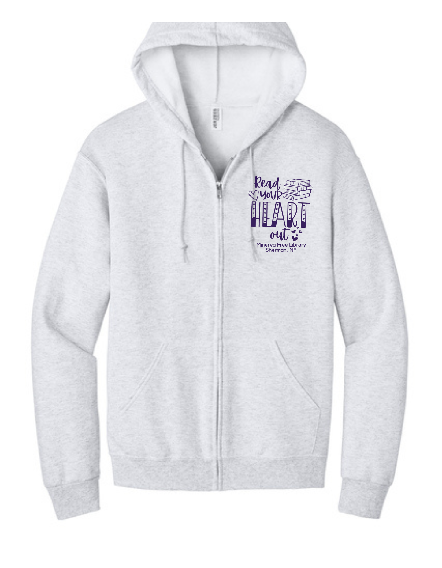 Minerva Free Library Fundraiser Cotton Full Zip Sweatshirt