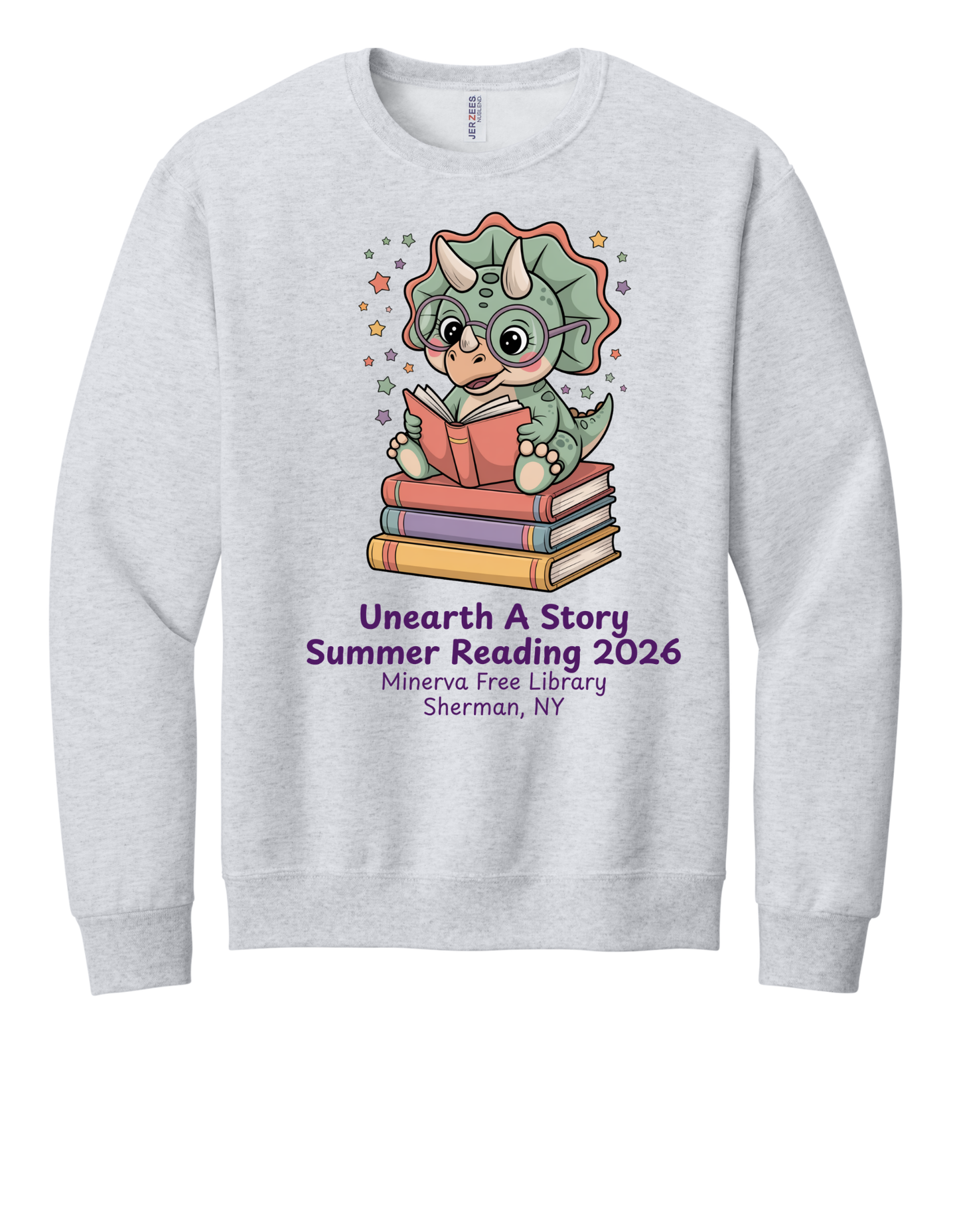 Minerva Free Library Fundraiser Cotton Crew Sweatshirt - Gray