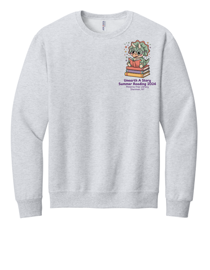 Minerva Free Library Fundraiser Cotton Crew Sweatshirt - Gray