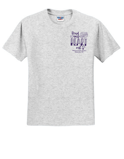 Minerva Free Library Fundraiser Cotton Short Sleeve Shirt -  Gray