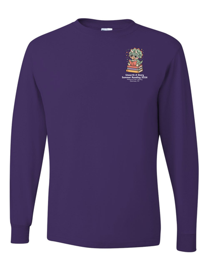 Minerva Free Library Fundraiser Cotton Long Sleeve Shirt - Purple