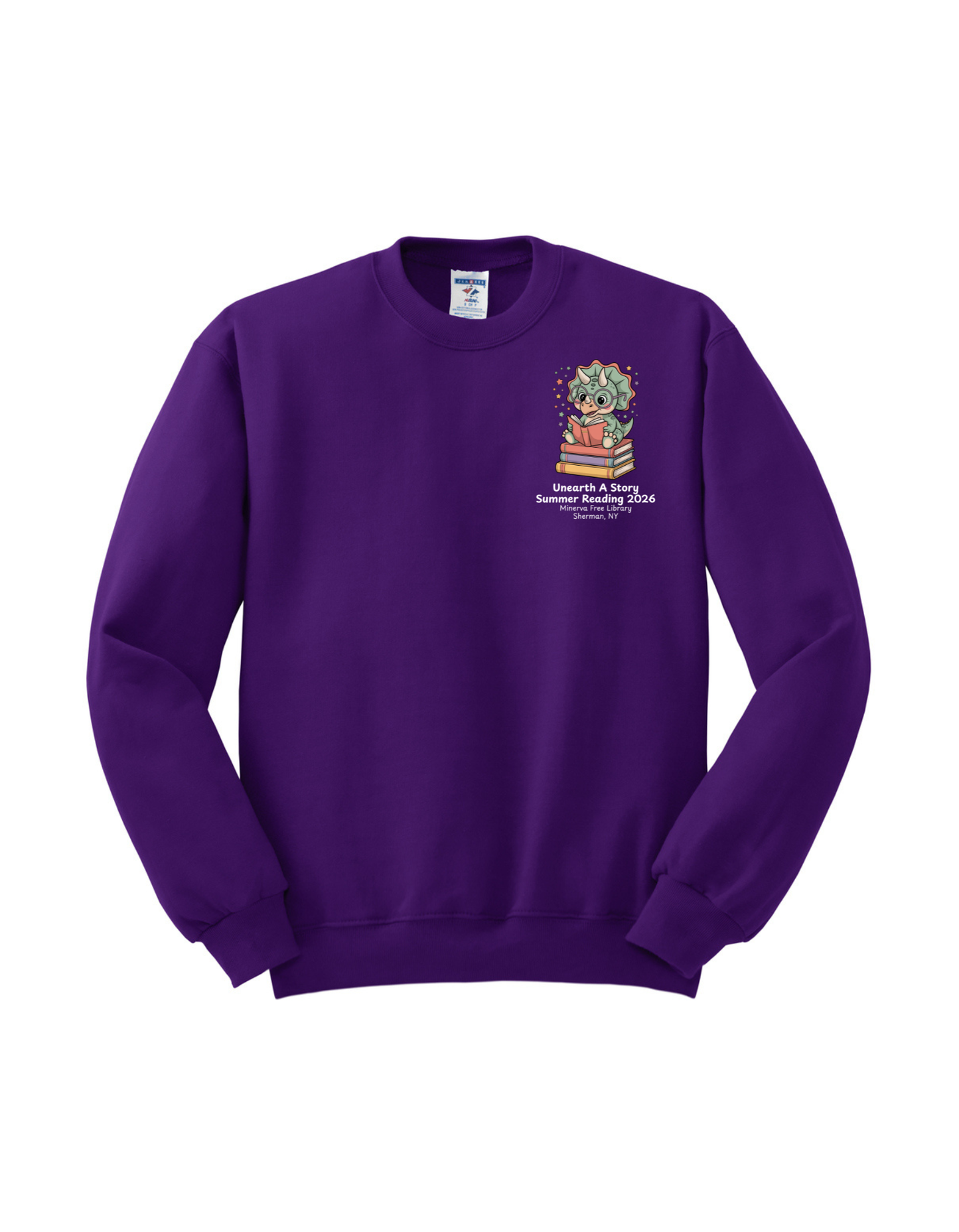 Minerva Free Library Fundraiser Cotton Crew Sweatshirt - Purple