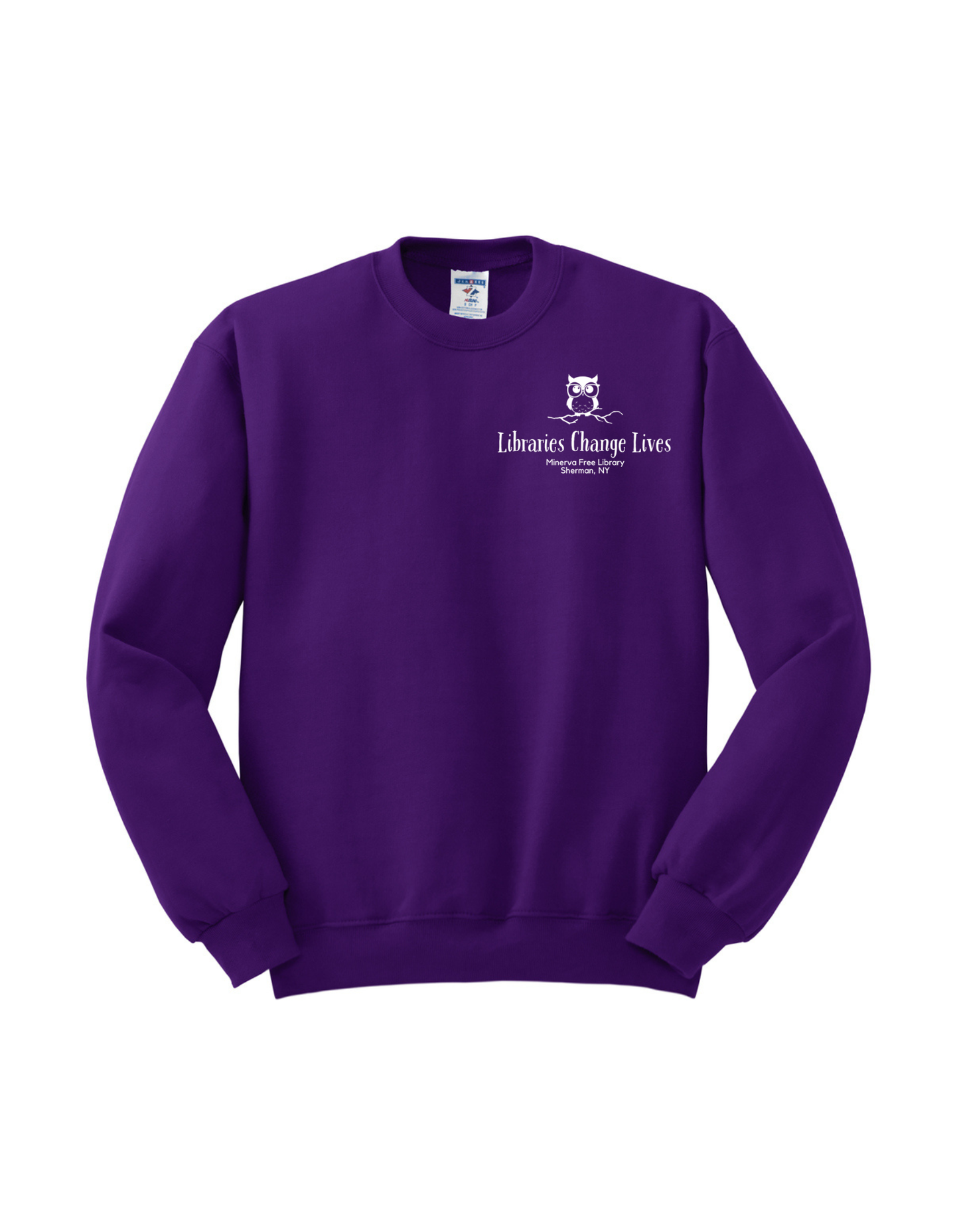 Minerva Free Library Fundraiser Cotton Crew Sweatshirt - Purple