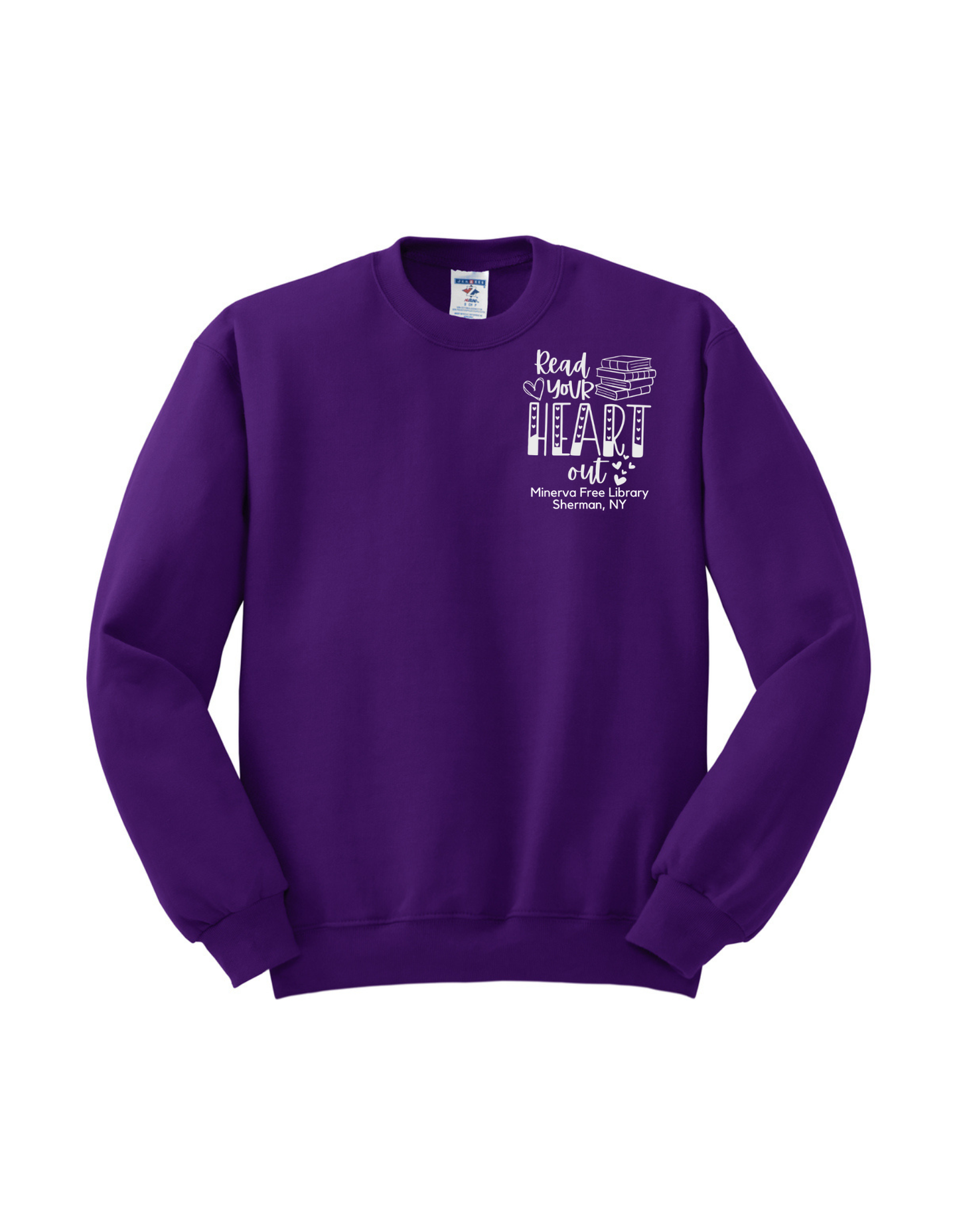 Minerva Free Library Fundraiser Cotton Crew Sweatshirt - Purple