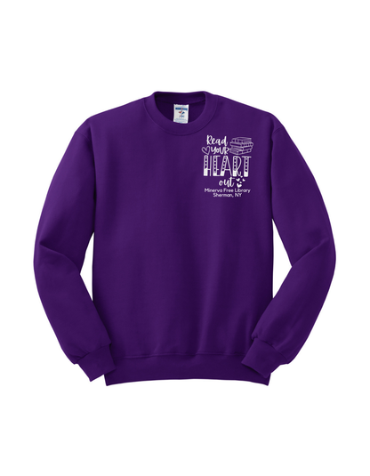 Minerva Free Library Fundraiser Cotton Crew Sweatshirt - Purple