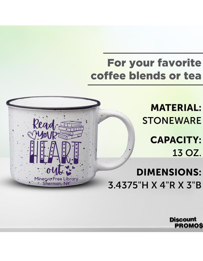 Minerva Free Library Fundraiser Campfire Mug - 13 oz.