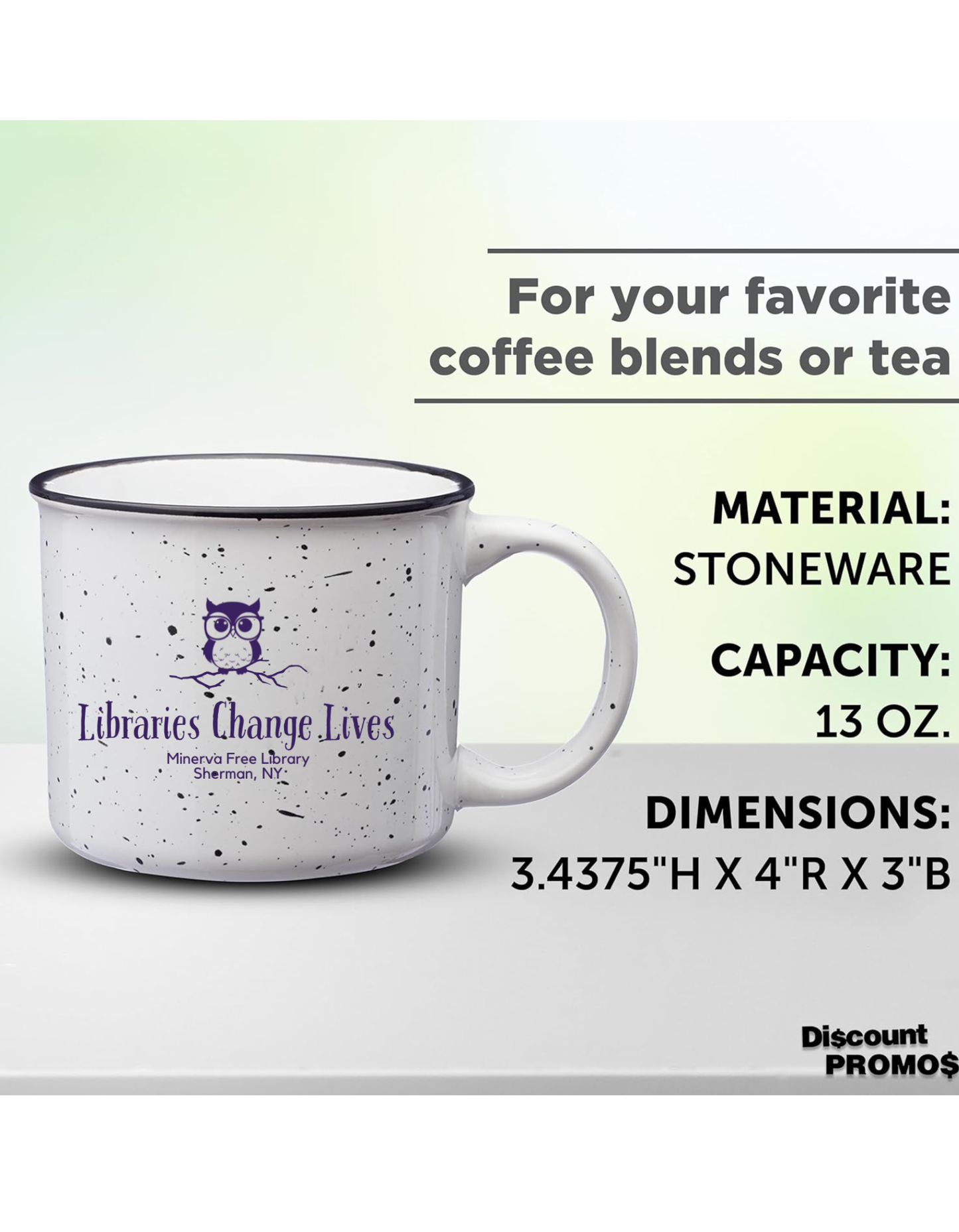 Minerva Free Library Fundraiser Campfire Mug - 13 oz.