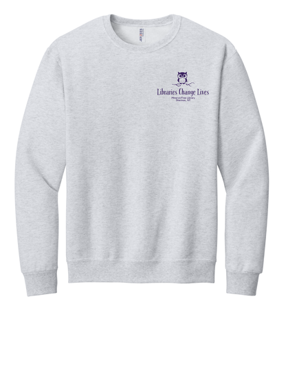 Minerva Free Library Fundraiser Cotton Crew Sweatshirt - Gray