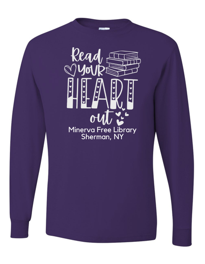 Minerva Free Library Fundraiser Cotton Long Sleeve Shirt - Purple