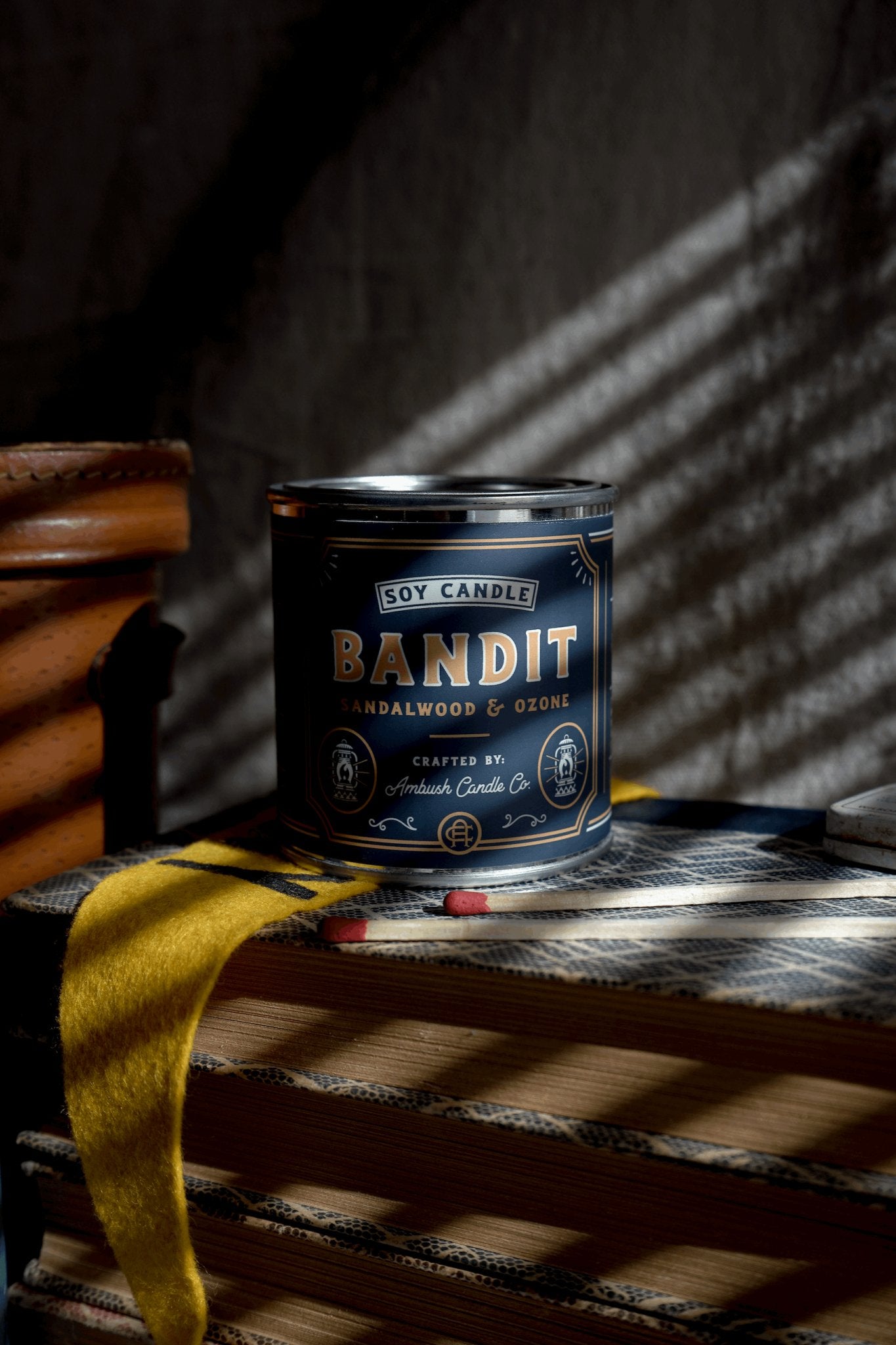 Bandit | Sandalwood + Ozone 8oz Soy Candle - Sweet Pea Designs - Gift Shop