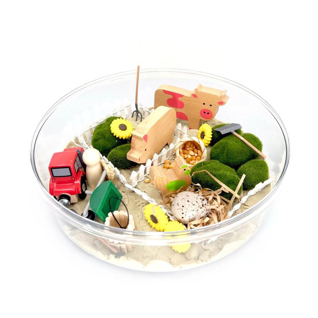 Barnyard Friends, Farm Animal Set with Kinetic Sand - Sweet Pea Designs - Gift Shop