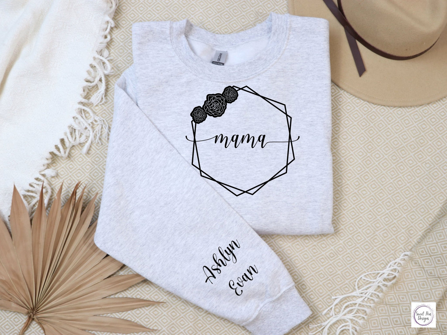 Cotton Crew Sweatshirt - Mama - Sweet Pea Designs - Gift Shop