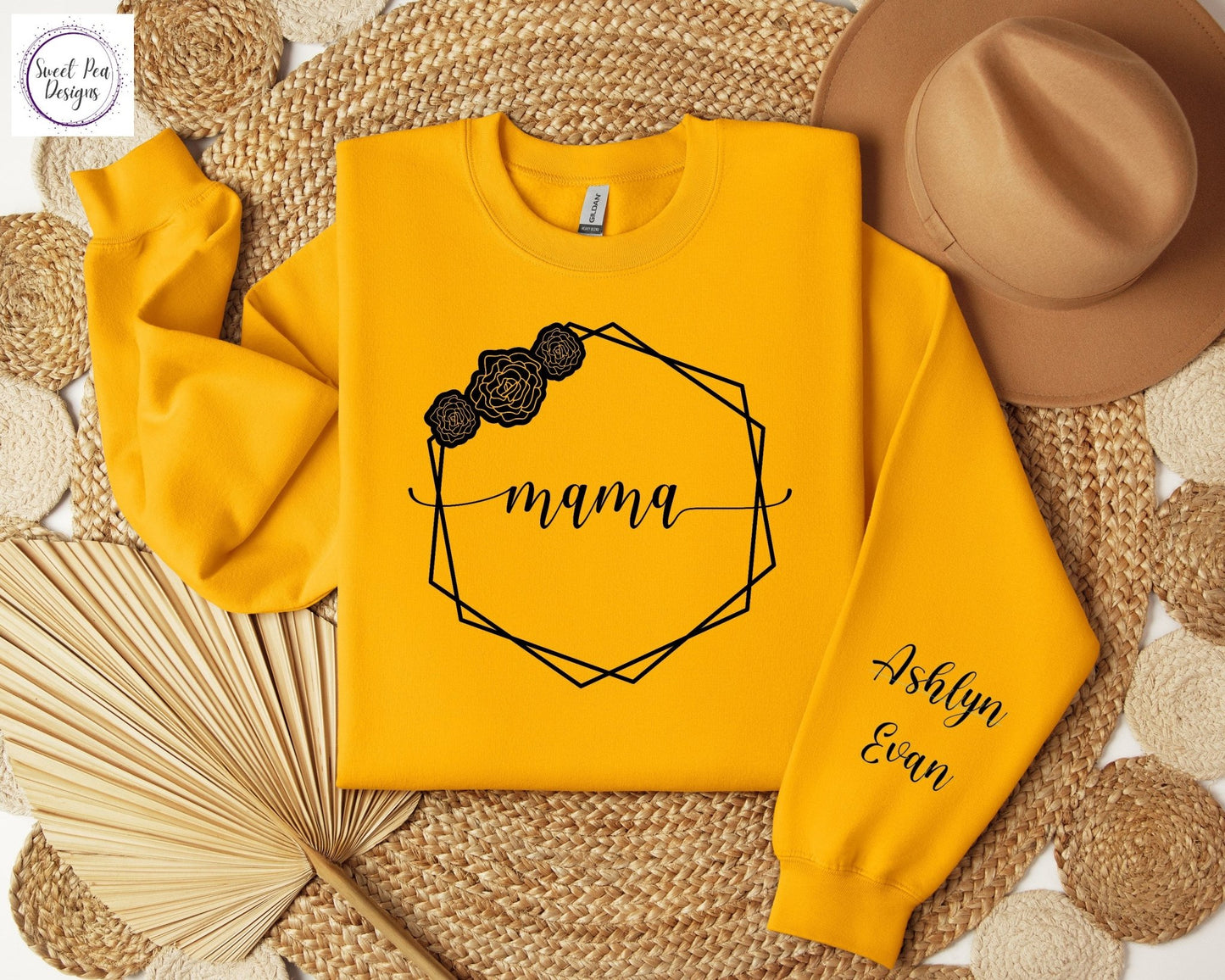 Cotton Crew Sweatshirt - Mama - Sweet Pea Designs - Gift Shop