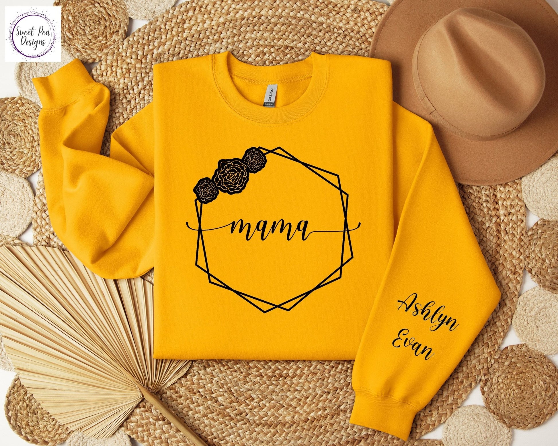 Cotton Crew Sweatshirt - Mama - Sweet Pea Designs - Gift Shop