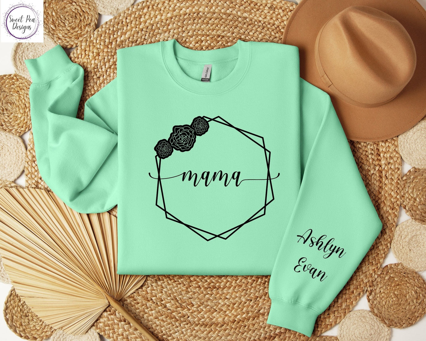 Cotton Crew Sweatshirt - Mama - Sweet Pea Designs - Gift Shop