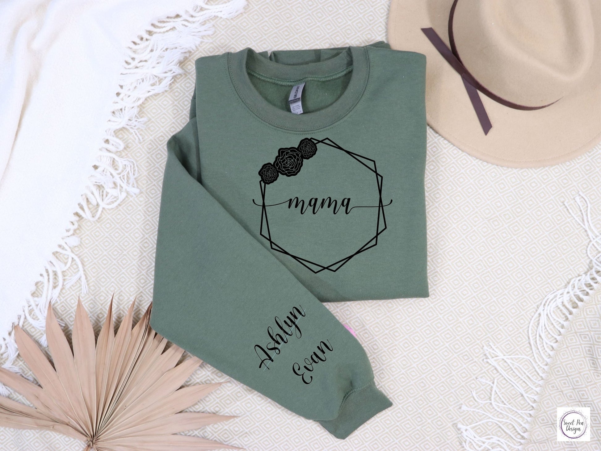 Cotton Crew Sweatshirt - Mama - Sweet Pea Designs - Gift Shop