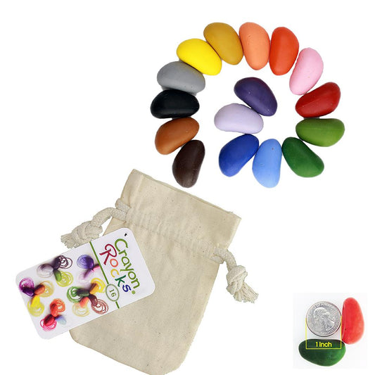 Crayon Rocks®- 16 Pack with Muslin Bag - Sweet Pea Designs - Gift Shop