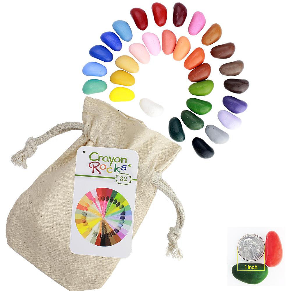 Crayon Rocks®- 32 Pack with Muslin Bag - Sweet Pea Designs - Gift Shop