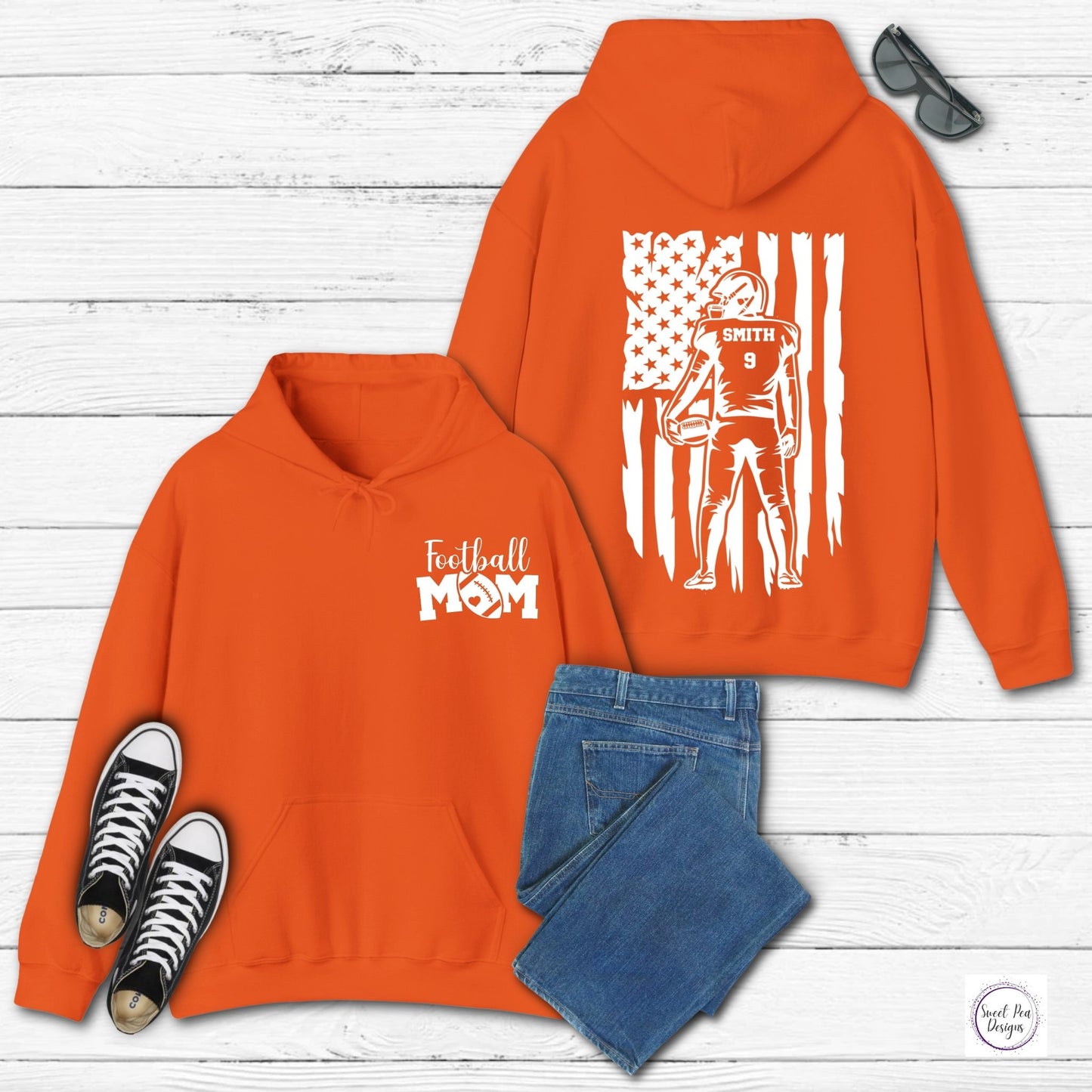 Football Mom Hooded Sweatshirt - Sweet Pea Designs - Gift Shop