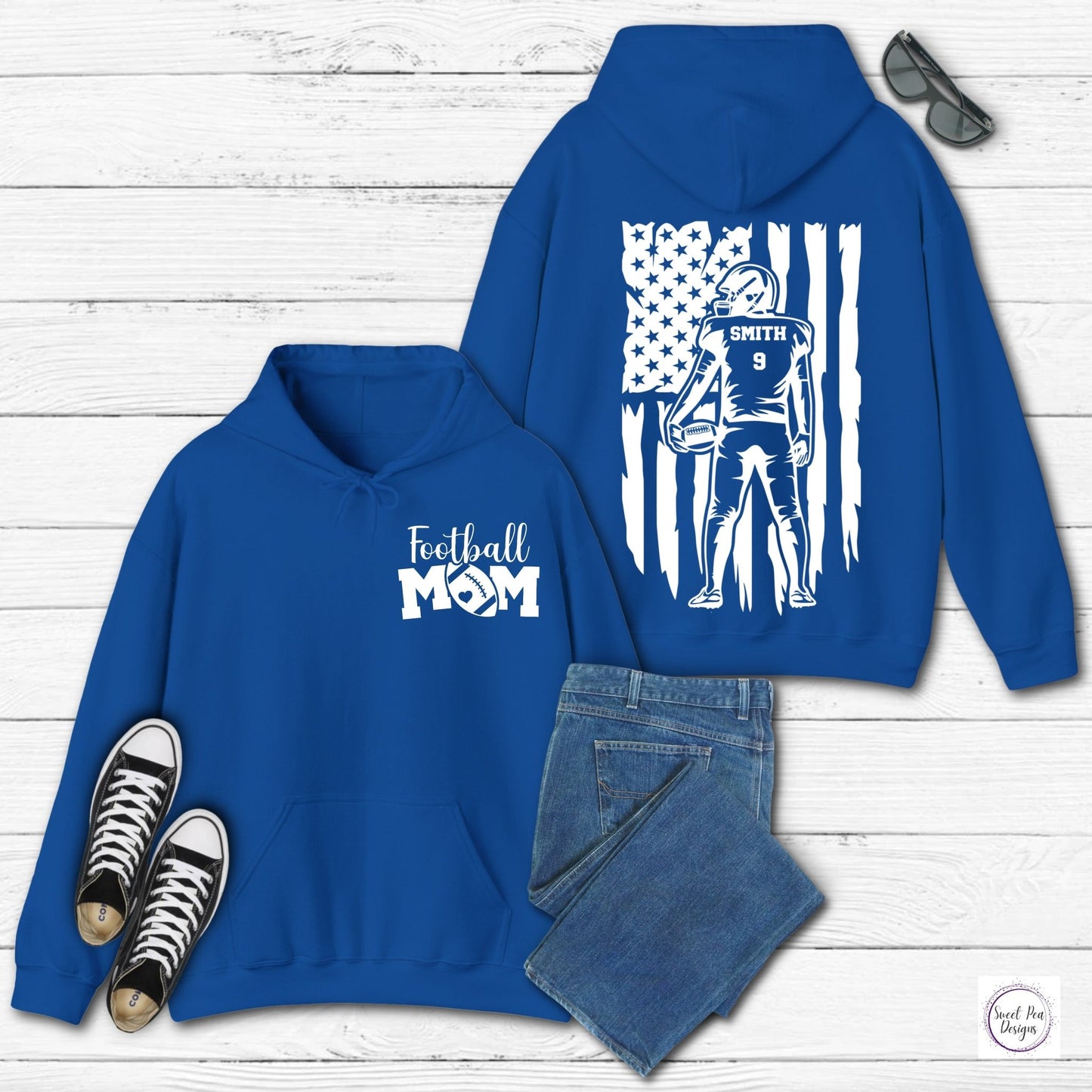 Football Mom Hooded Sweatshirt - Sweet Pea Designs - Gift Shop