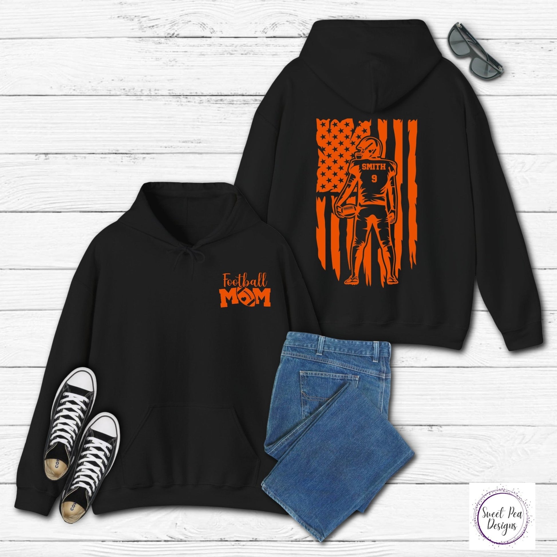 Football Mom Hooded Sweatshirt - Sweet Pea Designs - Gift Shop