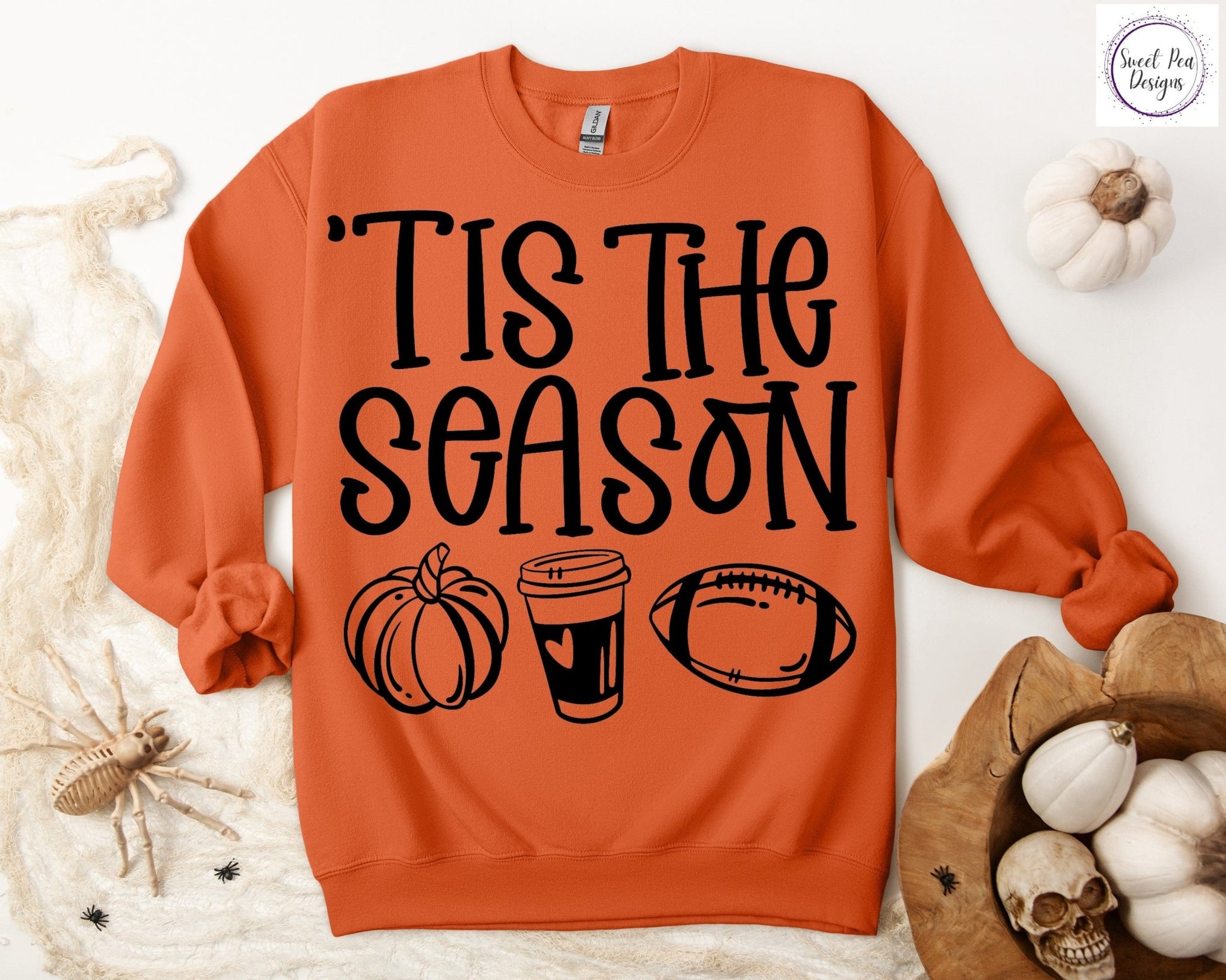 Graphic Cotton Crew Sweatshirt - Fall Tis the Season - Sweet Pea Designs - Gift Shop