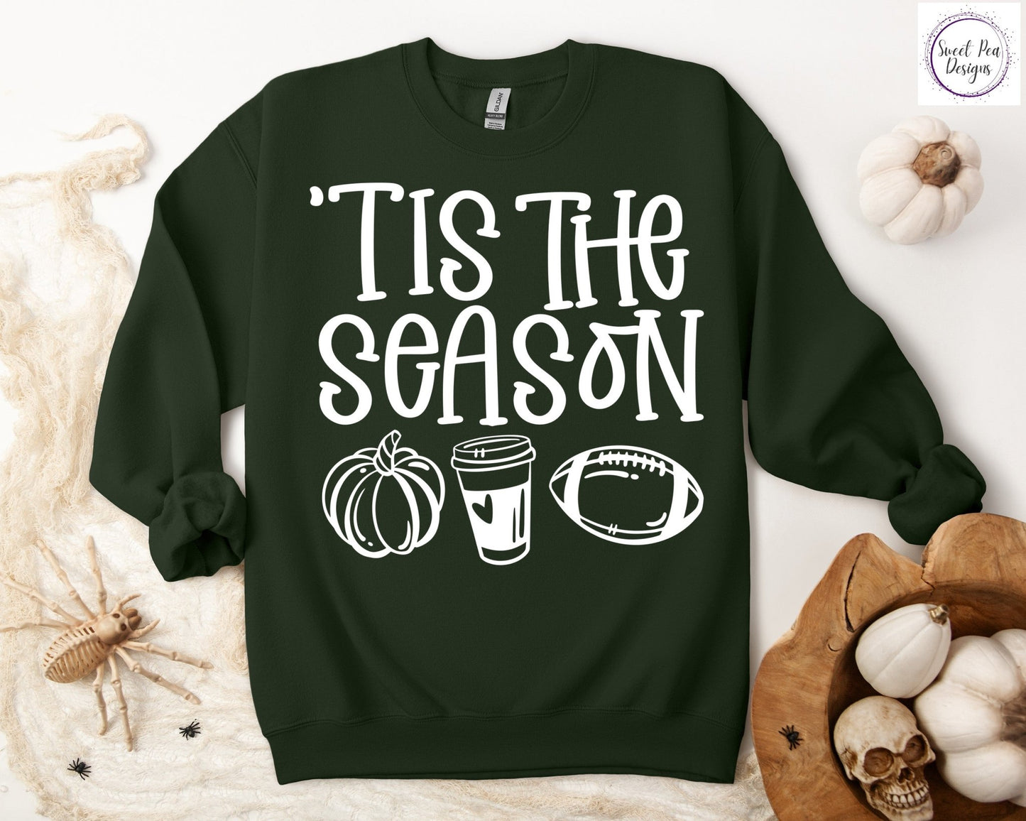 Graphic Cotton Crew Sweatshirt - Fall Tis the Season - Sweet Pea Designs - Gift Shop