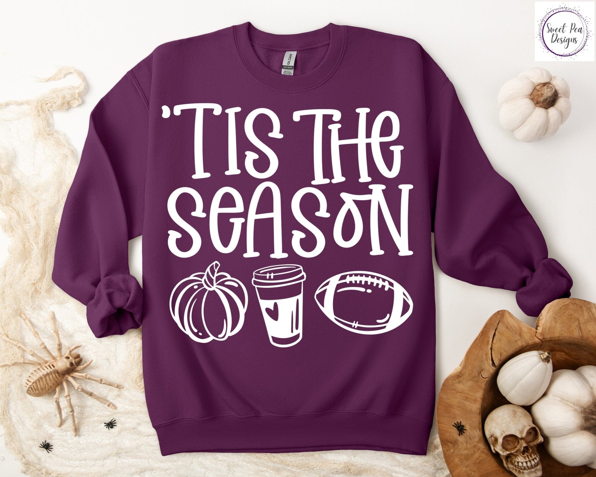 Graphic Cotton Crew Sweatshirt - Fall Tis the Season - Sweet Pea Designs - Gift Shop