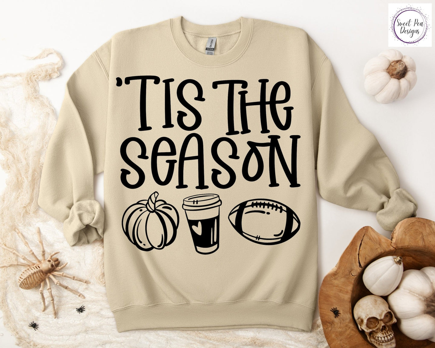 Graphic Cotton Crew Sweatshirt - Fall Tis the Season - Sweet Pea Designs - Gift Shop