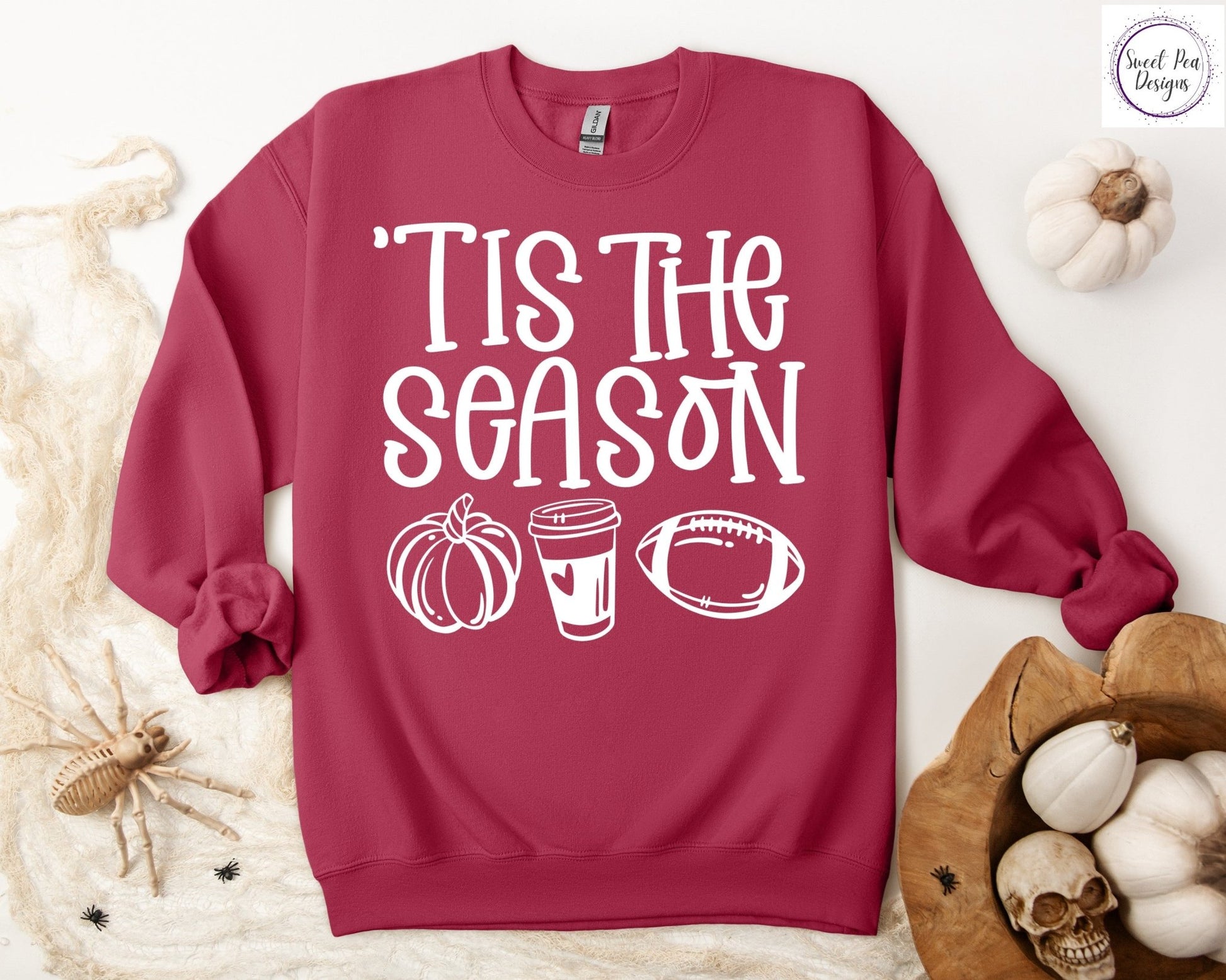 Graphic Cotton Crew Sweatshirt - Fall Tis the Season - Sweet Pea Designs - Gift Shop