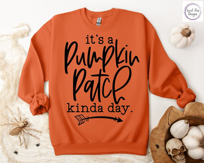 Graphic Cotton Crew Sweatshirt - It's a Pumpkin Patch Kinda Day - Sweet Pea Designs - Gift Shop