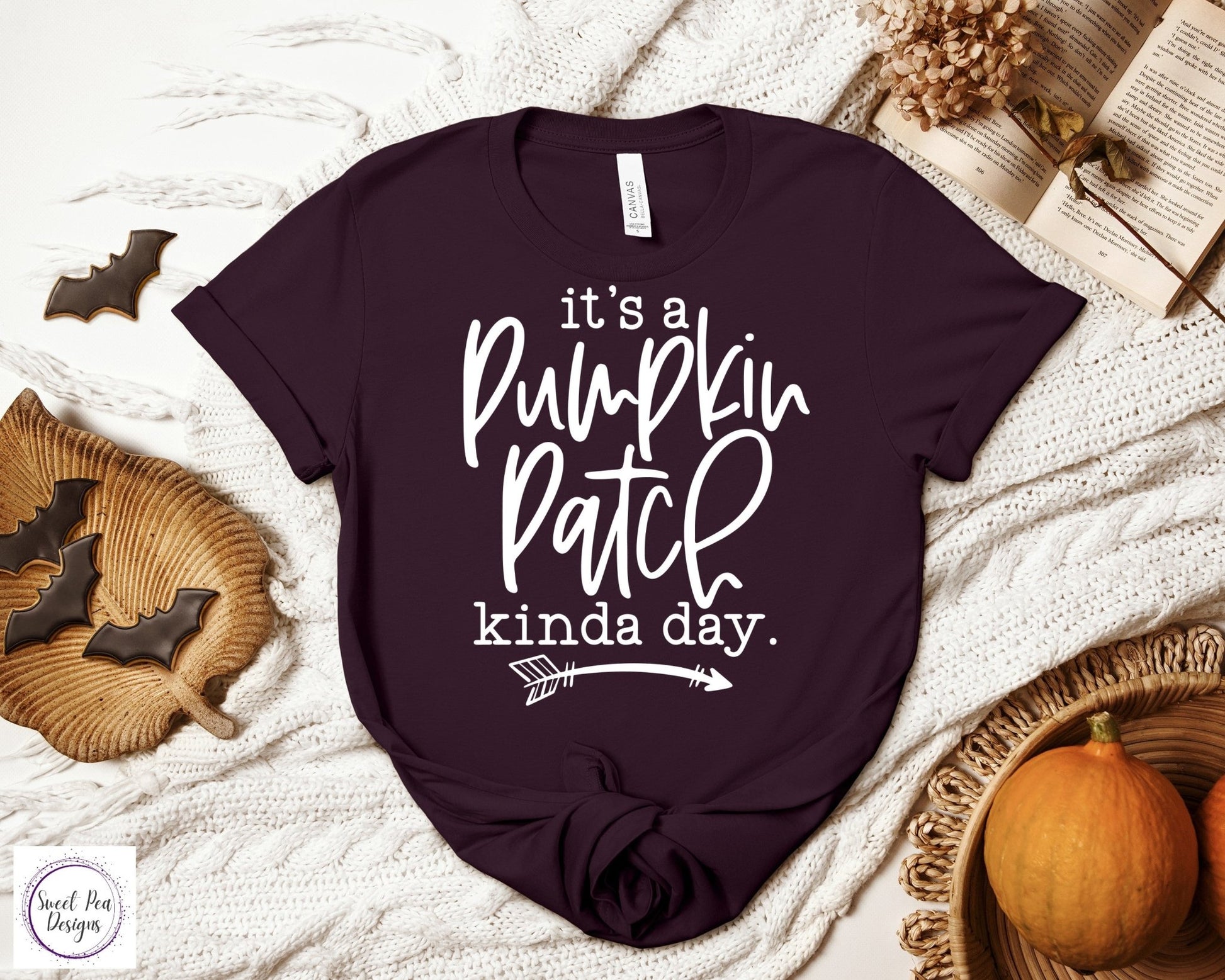 KIDDAD Women's Floral Pumpkin T-Shirt - Halloween & Fall Short Sleeve Top, Dark Gray, Small