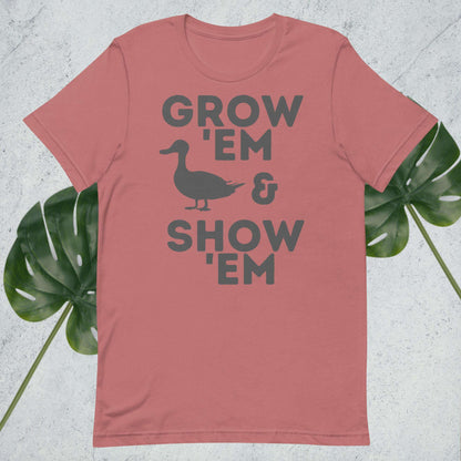 Grow 'Em and Show 'Em Shirt - Duck (Charcoal Print) - Sweet Pea Designs - Gift Shop