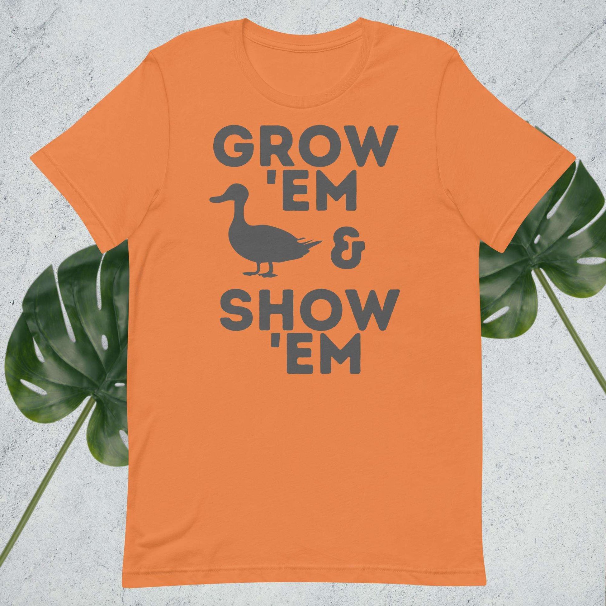 Grow 'Em and Show 'Em Shirt - Duck (Charcoal Print) - Sweet Pea Designs - Gift Shop