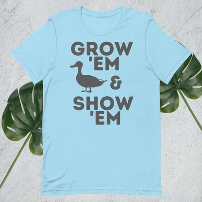 Grow 'Em and Show 'Em Shirt - Duck (Charcoal Print) - Sweet Pea Designs - Gift Shop