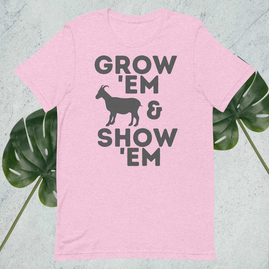 Grow 'Em and Show 'Em Shirt - Male Goat (Charcoal Print) - Sweet Pea Designs - Gift Shop