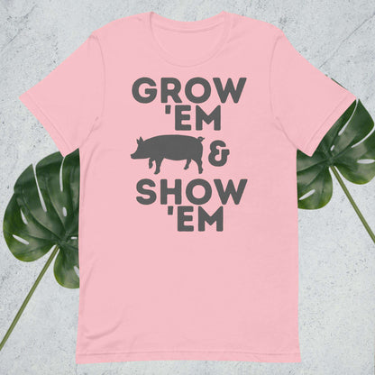 Grow 'Em and Show 'Em Shirt - Pig (Charcoal Print) - Sweet Pea Designs - Gift Shop