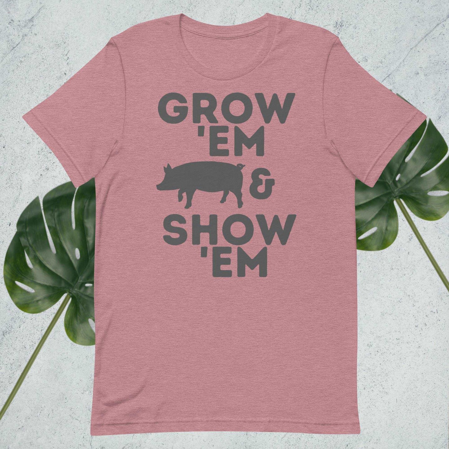 Grow 'Em and Show 'Em Shirt - Pig (Charcoal Print) - Sweet Pea Designs - Gift Shop