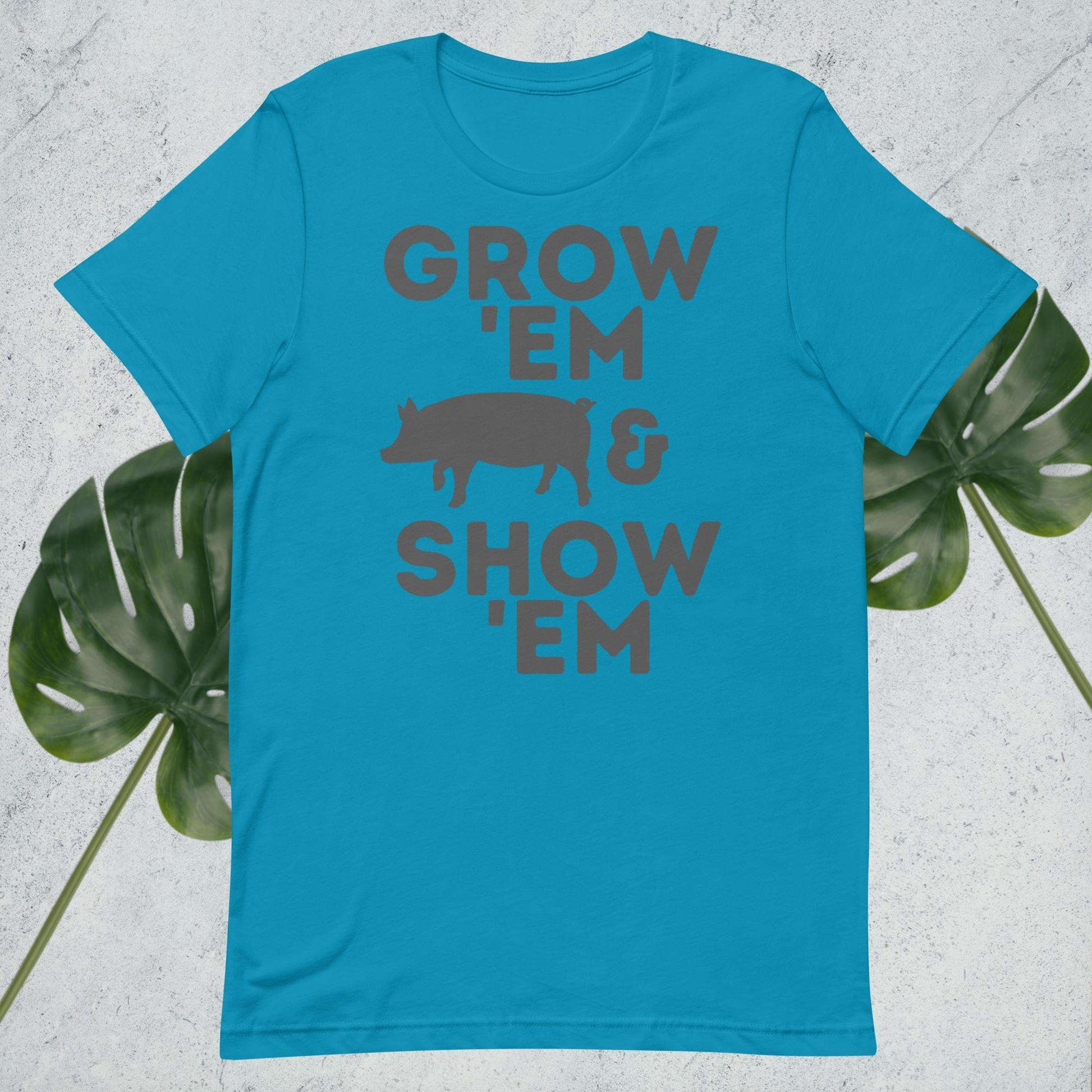 Grow 'Em and Show 'Em Shirt - Pig (Charcoal Print) - Sweet Pea Designs - Gift Shop