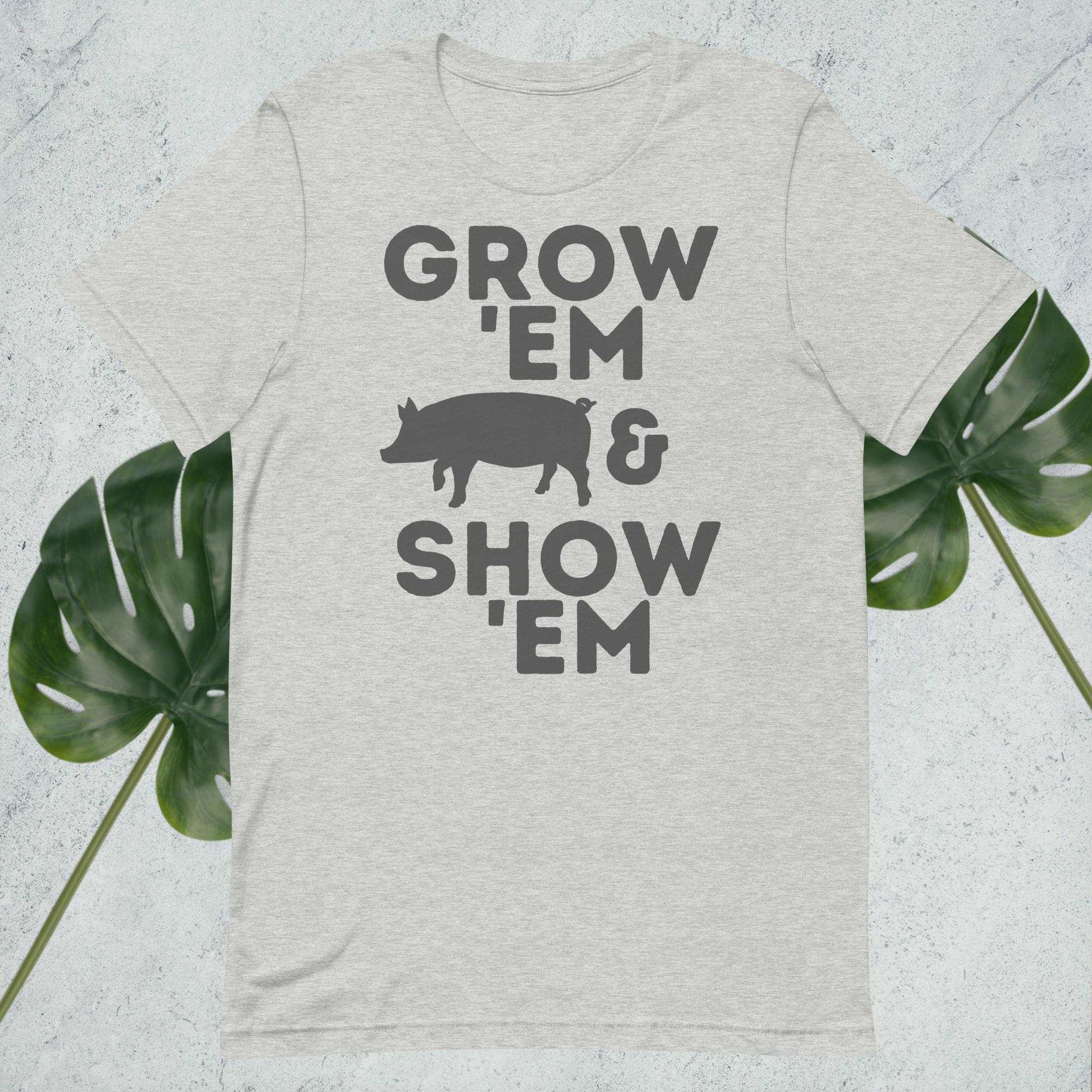 Grow 'Em and Show 'Em Shirt - Pig (Charcoal Print) - Sweet Pea Designs - Gift Shop