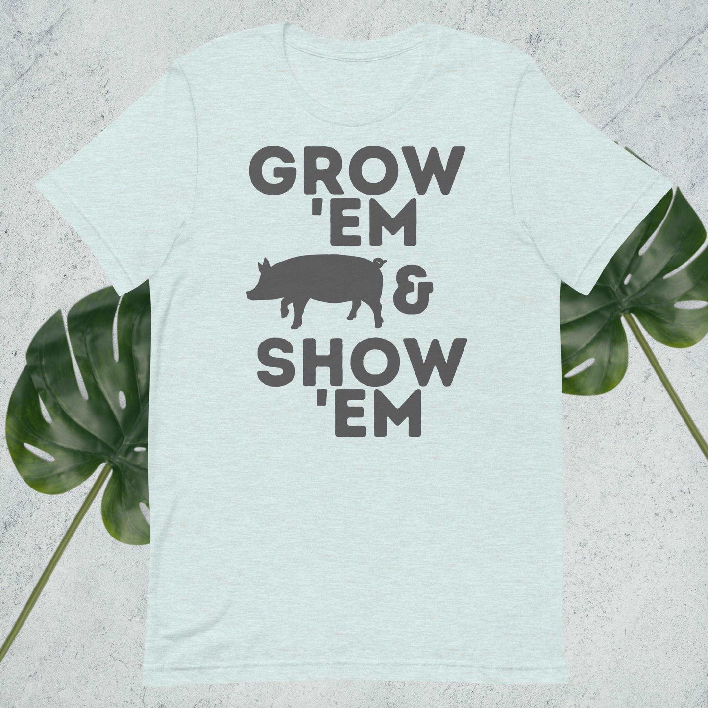 Grow 'Em and Show 'Em Shirt - Pig (Charcoal Print) - Sweet Pea Designs - Gift Shop