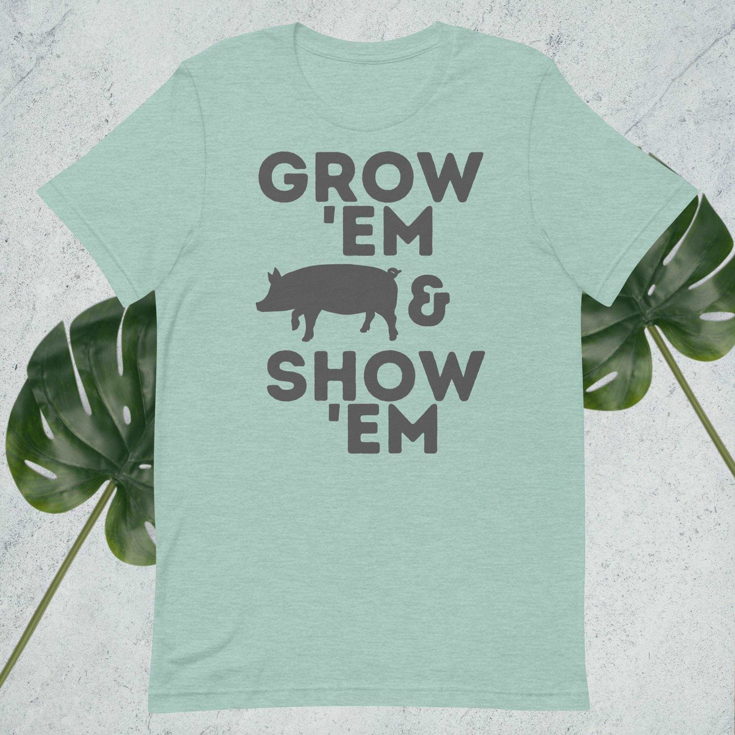 Grow 'Em and Show 'Em Shirt - Pig (Charcoal Print) - Sweet Pea Designs - Gift Shop